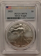 2023 $1 Silver Eagle First Day of Issue MS70