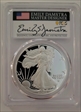 2023-W  $1 Silver Eagle Advanced Release Emily Damstra Flag PR70DCAM