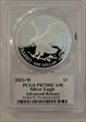 2023-W  $1 Silver Eagle Advanced Release Emily Damstra Flag PR70DCAM