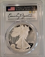 2024-W  $1 Silver Eagle Advanced Release Emily Damstra Flag PR70DCAM
