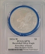 2024-W $1 Burnished Silver Eagle Mint Designer Series First Day of Issue Damstra SP70
