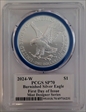 2024-W $1 Burnished Silver Eagle Mint Designer Series First Day of Issue Damstra SP70