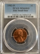 1982-D 1C Zinc, Small Date MS66RD