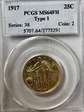 1917 25C Type 1 MS64FH
