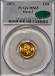 1873 G$1 Open 3 MS63