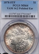 1878 8TF $1 VAM 14.2 Polished Ear MS64