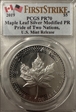 2019 $5 Maple Leaf Silver Modified PR Pride of Two Nations, U.S. Set First Strike PR70
