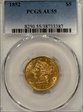 1852 $5 AU55