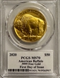 2020 $50 American Buffalo .9999 Fine Gold First Day of Issue Moy Signature MS70