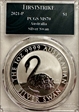 2021-P $1 Silver Swan P5 First Strike MS70