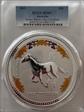 2002 $30 Year of the Horse 1kg Ag  Colorized MS69
