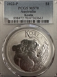 2022-P $1 Koala Ag MS70