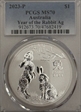 2023-P $1 Year of the Rabbit Ag MS70