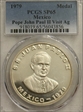 1979 Medal Pope John Paul II Visit Ag Catedral De Puebla SP65