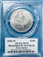 2008-W $100 Burnished St. of Liberty First Strike Mercanti Flag SP70