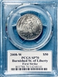 2008-W $50 Burnished St. of Liberty First Strike Mercanti Flag SP70
