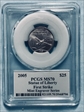 2005 $25 Statue of Liberty First Strike MS70