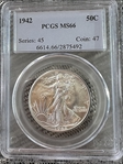 1942 50C MS66