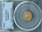 1856 G$1 Slanted 5 MS63