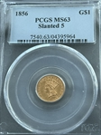 1856 G$1 Slanted 5 MS63