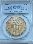 1890-S $20 AU55