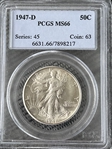 1947-D 50C MS66