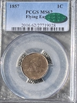 1857 1C Flying Eagle MS62