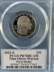 2022-S 25C Nina Otero-Warren First Strike Leonard Buckley PR70DCAM