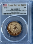 2022-S $1 American Innovation VT Rev PR Snowboarding First Day of Issue PR70