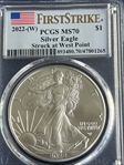 2022-(W) $1 Silver Eagle Struck at West Point First Strike MS70