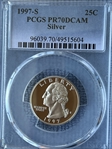 1997-S 25C Silver PR70DCAM