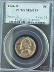 1944-D 5C MS67FS