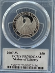 2007-W $50 Statue of Liberty Moy Signature PR70DCAM