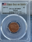 2017-S 1C Shield Enhanced Unc Set FDI SP70RD