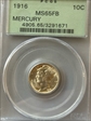 1916 10C Mercury MS65FB
