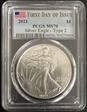 2021 $1 Silver Eagle - Type 2 First Day of Issue MS70