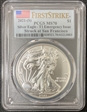 2021-(S) $1 Silver Eagle - T1 Emergency Issue Struck at San Francisco First Strike MS70
