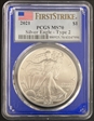 2021 $1 Silver Eagle - Type 2 First Strike MS70