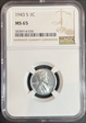 1943-S 1C MS 65