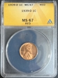 1939-D 1C MS 67