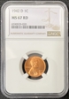 1942 D 1C MS 67 RD