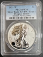 2021-W $1 Silver Eagle Rev PR - Type 1 Designer Edition PR70