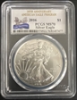 2016 $1 Silver Eagle  30th Anniversary MS70