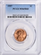 1957 1C MS65RD