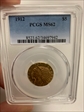 1912 $5 MS62