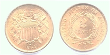 1864 2C Large Motto MS66RD