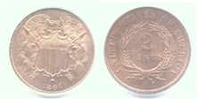 1864 2C Small Motto MS65RD