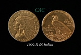 1909-D $5 MS62