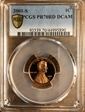 2001-S 1C PR70DCAM