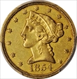 1854-O $5 AU53